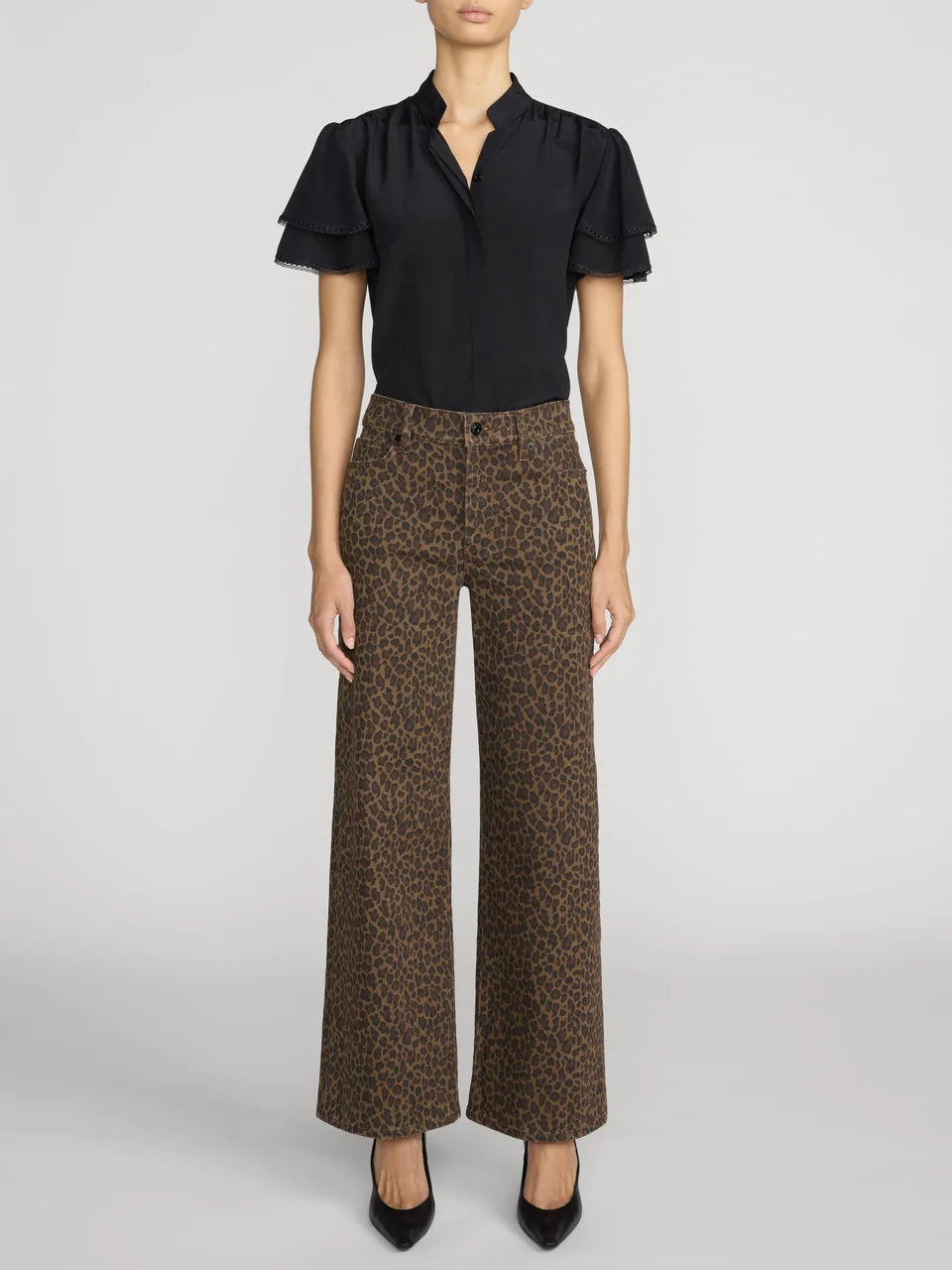 FRAME JEANS LE SLIM PALAZZO  ANIMALIER