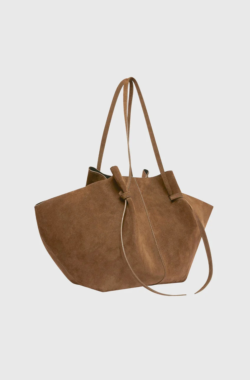 YUZEFI BORSA MOCHI LARGE SUEDE COGNAC