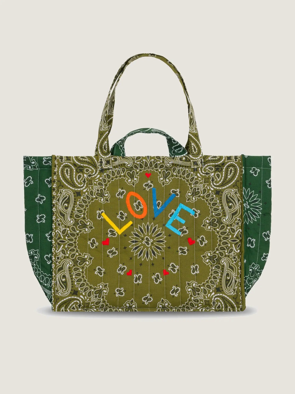 CALL IT BY YOUR NAME MAXI CABAS "LOVE" GREEN
