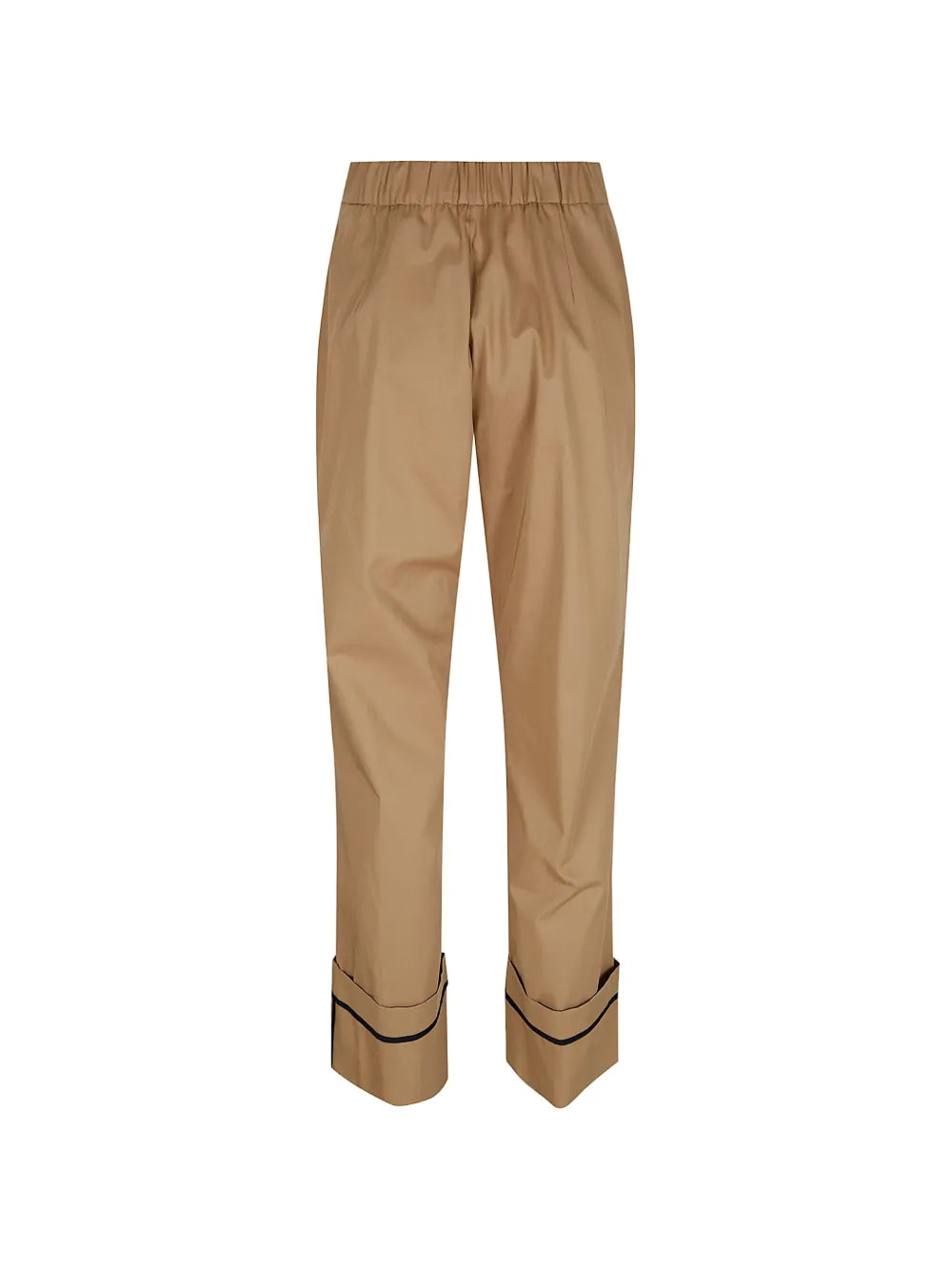 HERNO PANTALONI RISVOLTO CAMMELLO