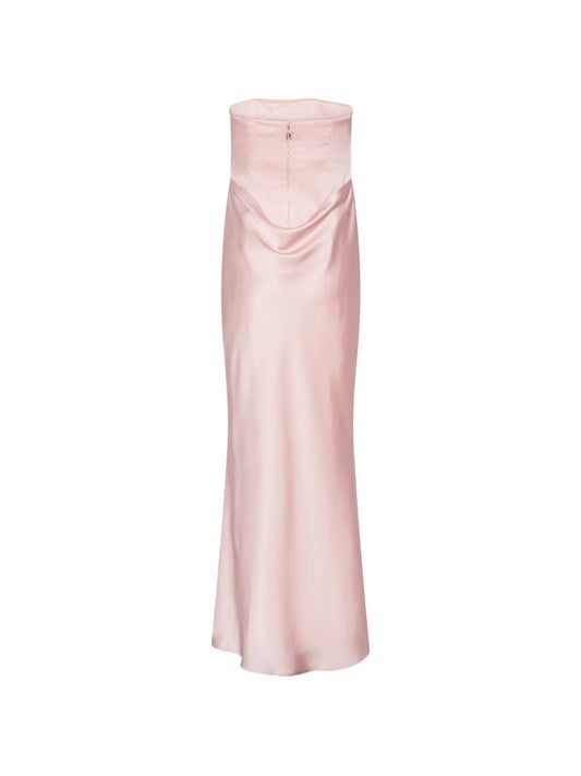 ROTATE ABITO LUNGO CORSAGE BLUSHING