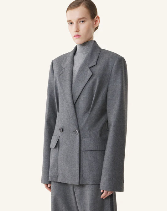 LANVIN GIACCA CON CINTURA GREY