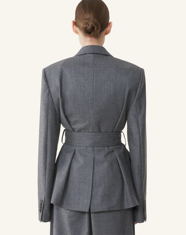 LANVIN GIACCA CON CINTURA GREY