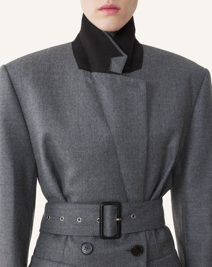 LANVIN GIACCA CON CINTURA GREY