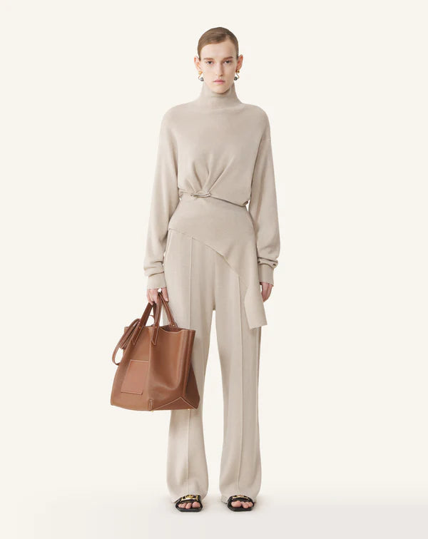 LANVIN MAGLIA ASIMMETRICA CREAM