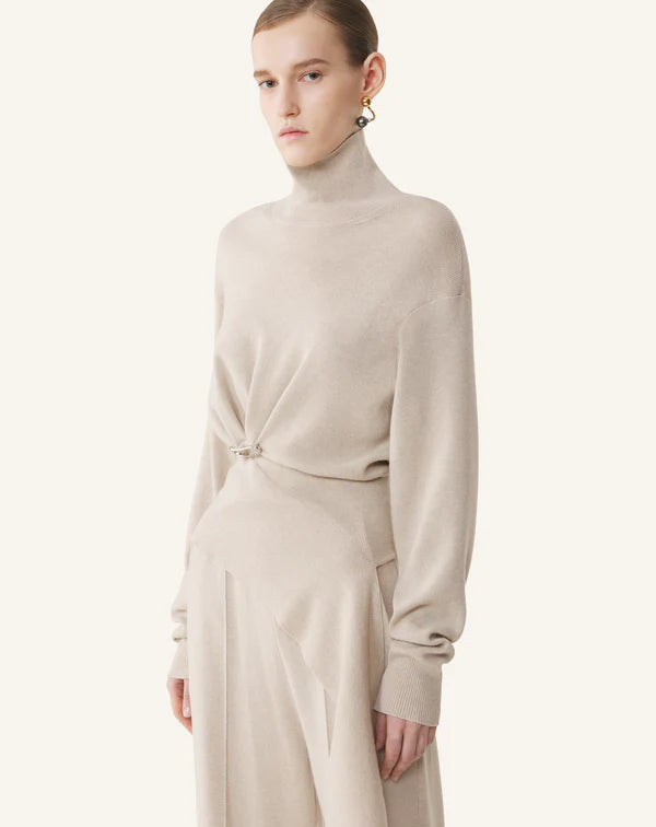 LANVIN MAGLIA ASIMMETRICA CREAM