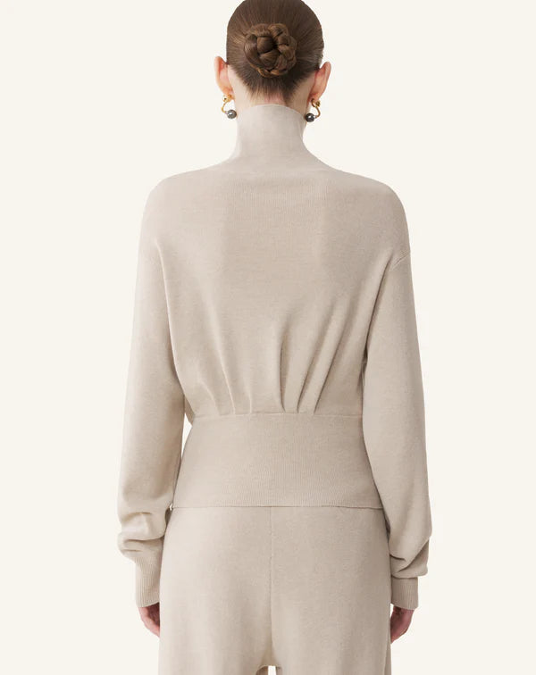LANVIN MAGLIA ASIMMETRICA CREAM