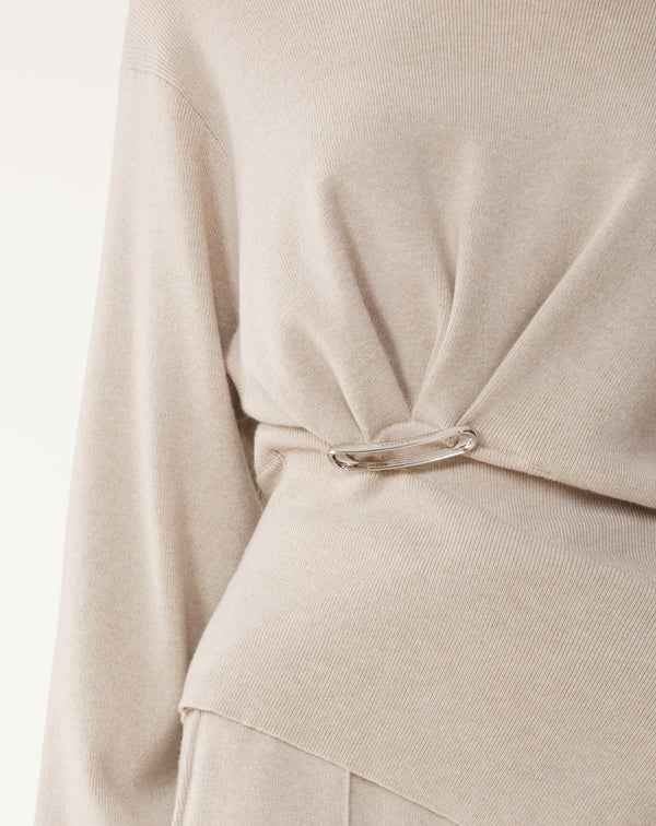 LANVIN MAGLIA ASIMMETRICA CREAM