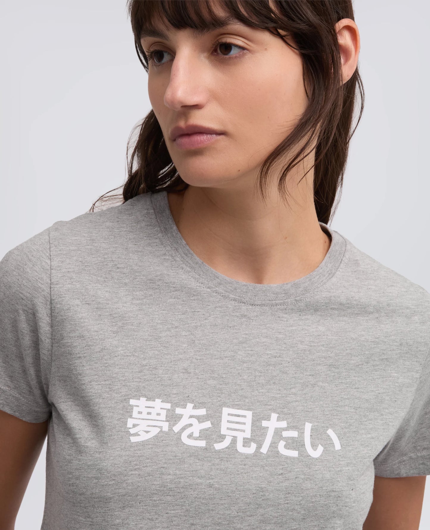 ASPESI T SHIRT GREY LETTERING JAPANESE