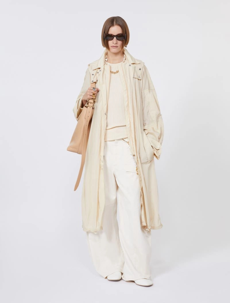 SPORTMAX IMPERMEABILE GATTO VANIGLIA