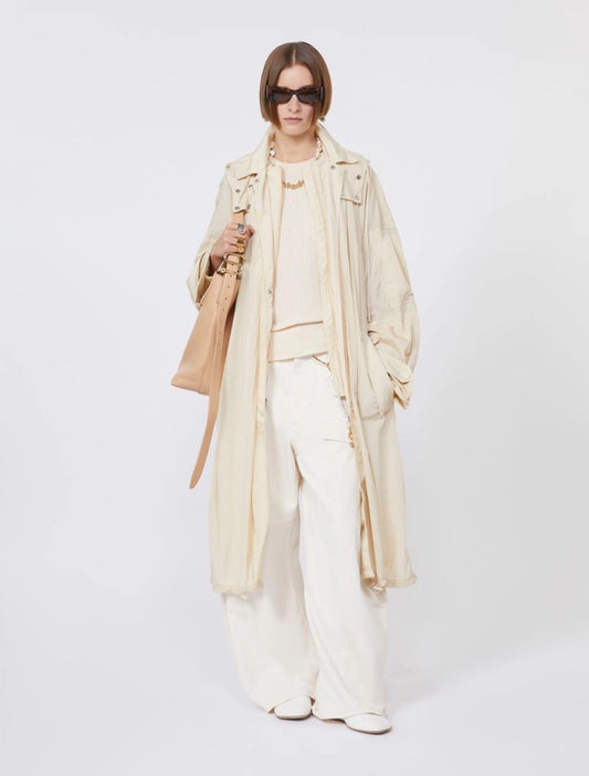 SPORTMAX IMPERMEABILE GATTO VANIGLIA