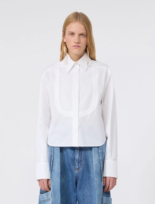 SPORTMAX CAMICIA VIRGOLA BIANCO