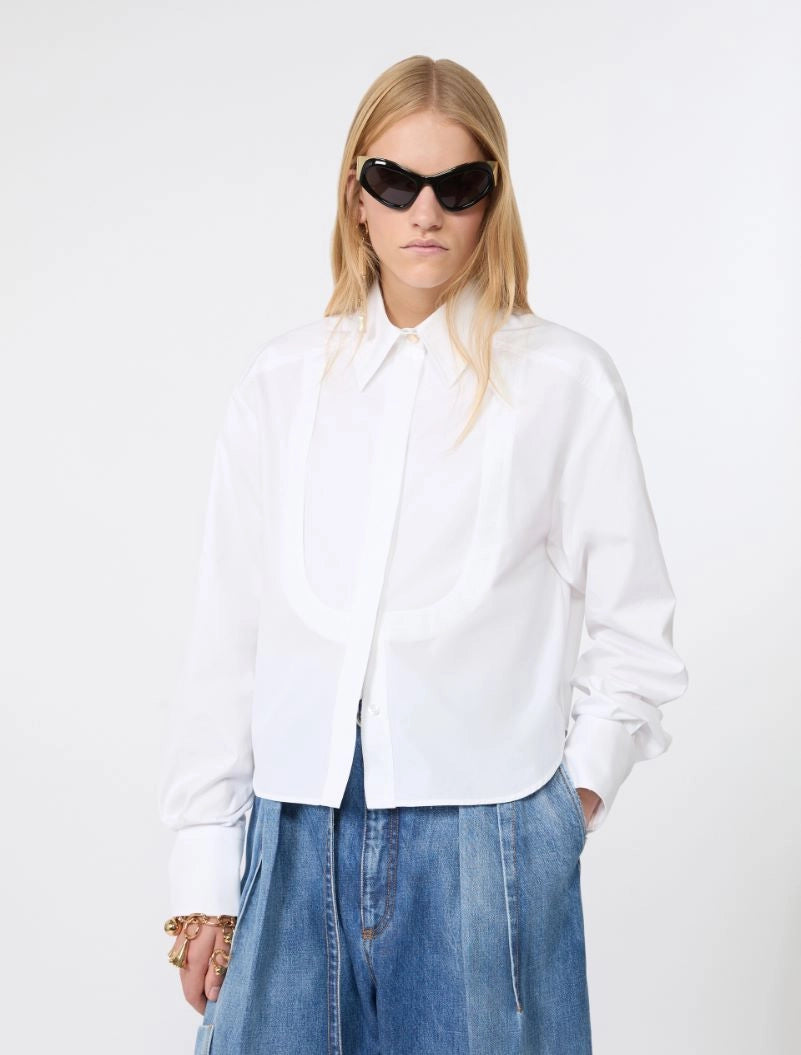 SPORTMAX CAMICIA VIRGOLA BIANCO
