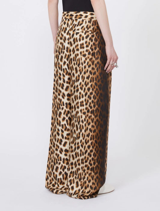 SPORTMAX PANTALONE OBLO ANIMALIER