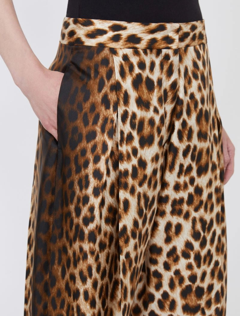 SPORTMAX PANTALONE OBLO ANIMALIER