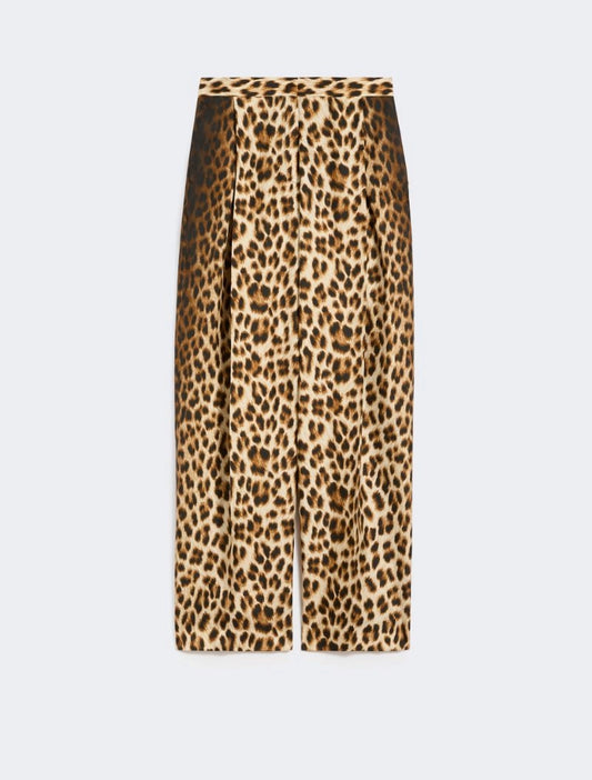 SPORTMAX PANTALONE OBLO ANIMALIER