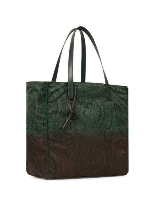 ETRO BORSA SHOPPING NYLON VERDE