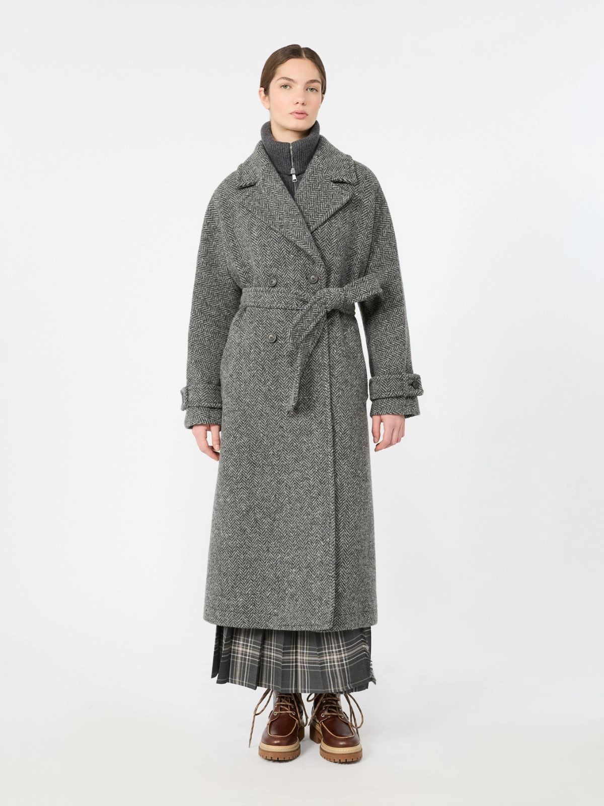 WEEKEND MAX MARA CAPPOTTO TEMA CHEVRON ANTRACITE