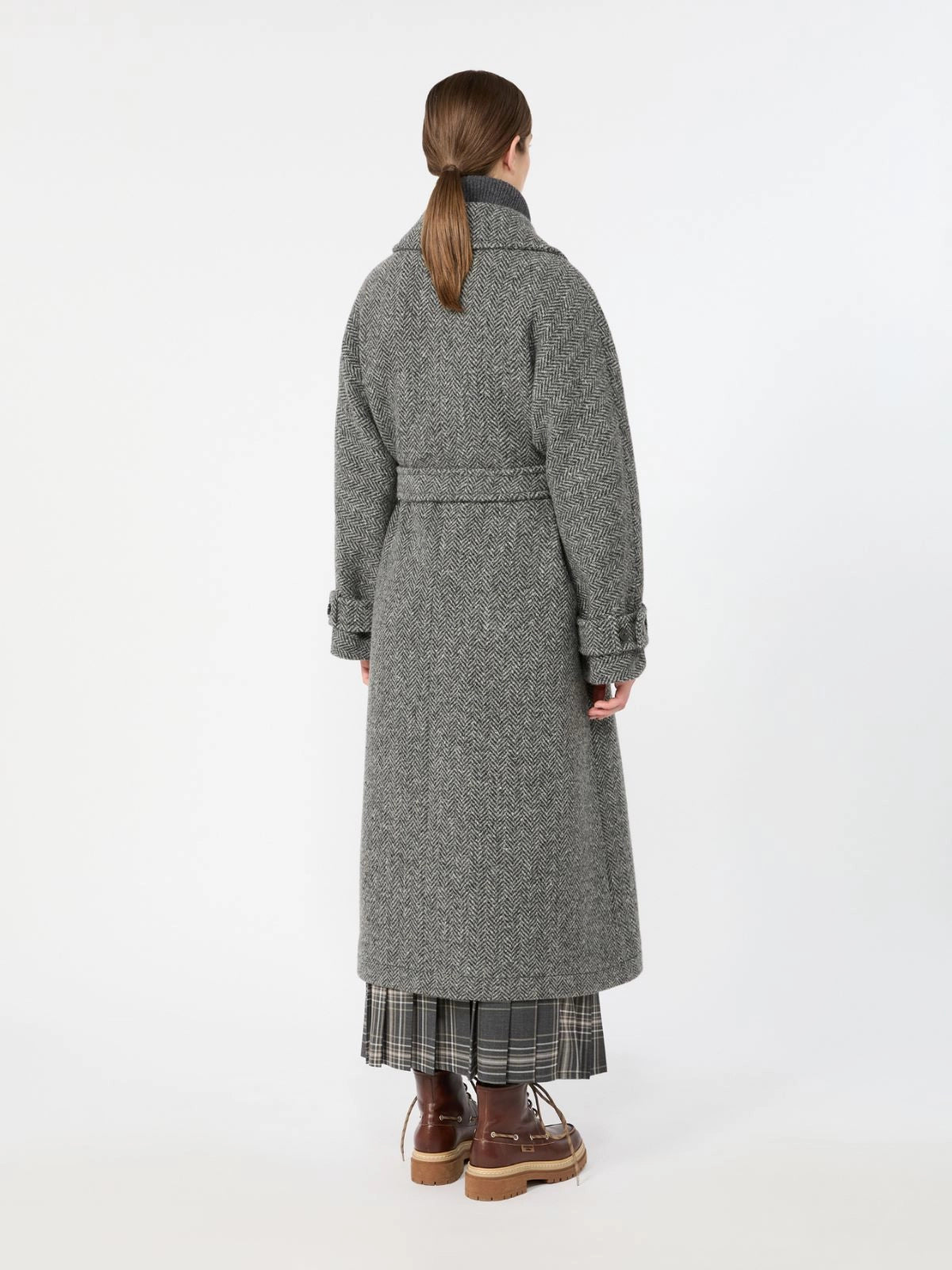 WEEKEND MAX MARA CAPPOTTO TEMA CHEVRON ANTRACITE