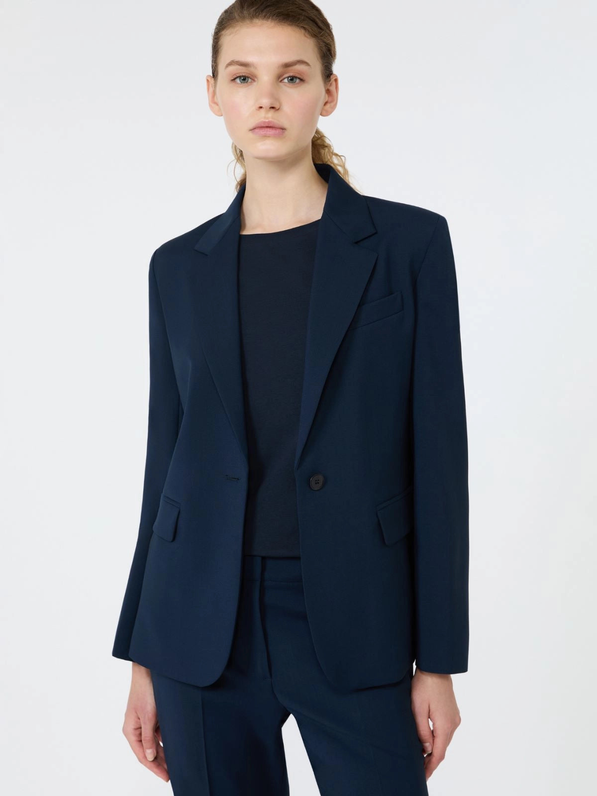 WEEKEND MAX MARA BLAZER LAMINE BLU