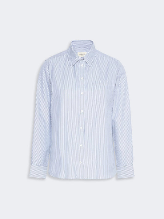 WEEKEND MAX MARA CAMICIA COBALTO RIGA PICCOLA BLU