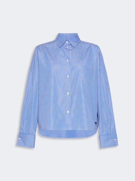 WEEKEND  MAX MARA CAMICIA OVATTA RIGA AZZURRA