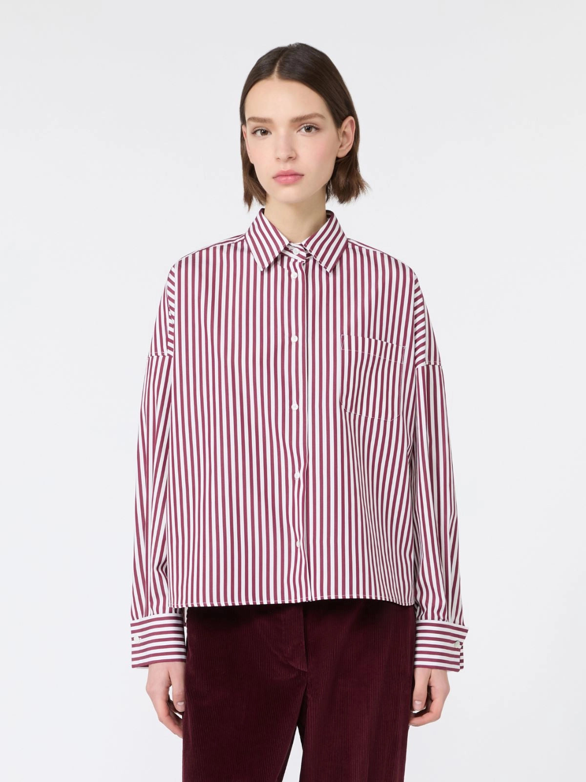 WEEKEND  MAX MARA CAMICIA OVATTA RIGA ROSSA