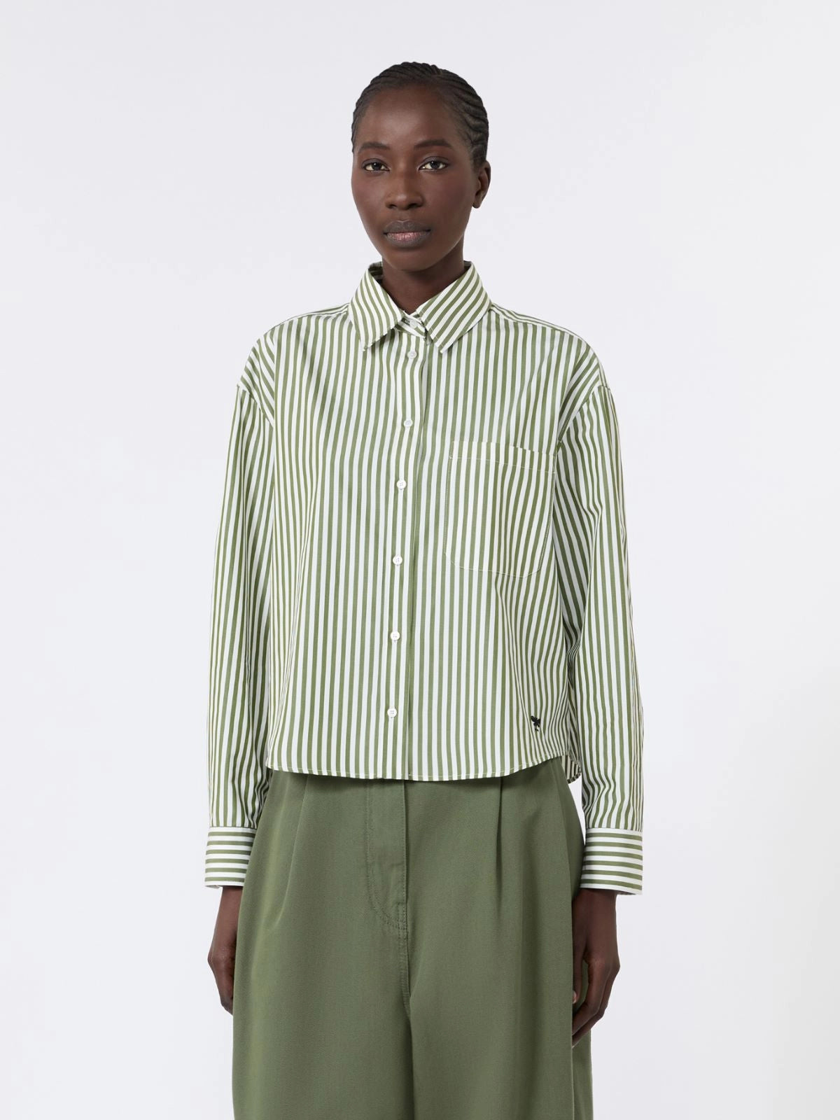 WEEKEND MAX MARA CAMICIA PANETTO RIGA VERDE