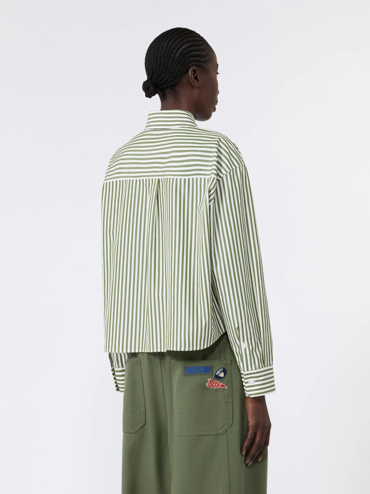 WEEKEND MAX MARA CAMICIA PANETTO RIGA VERDE