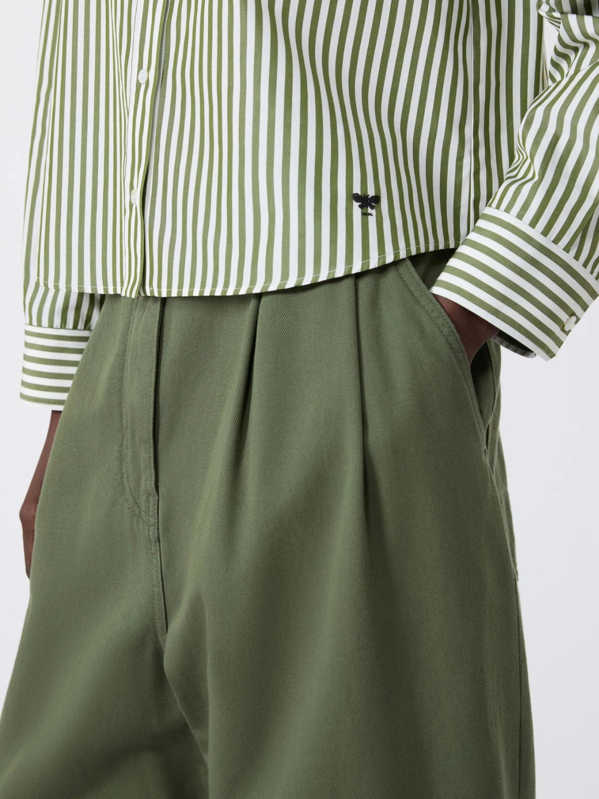WEEKEND MAX MARA CAMICIA PANETTO RIGA VERDE