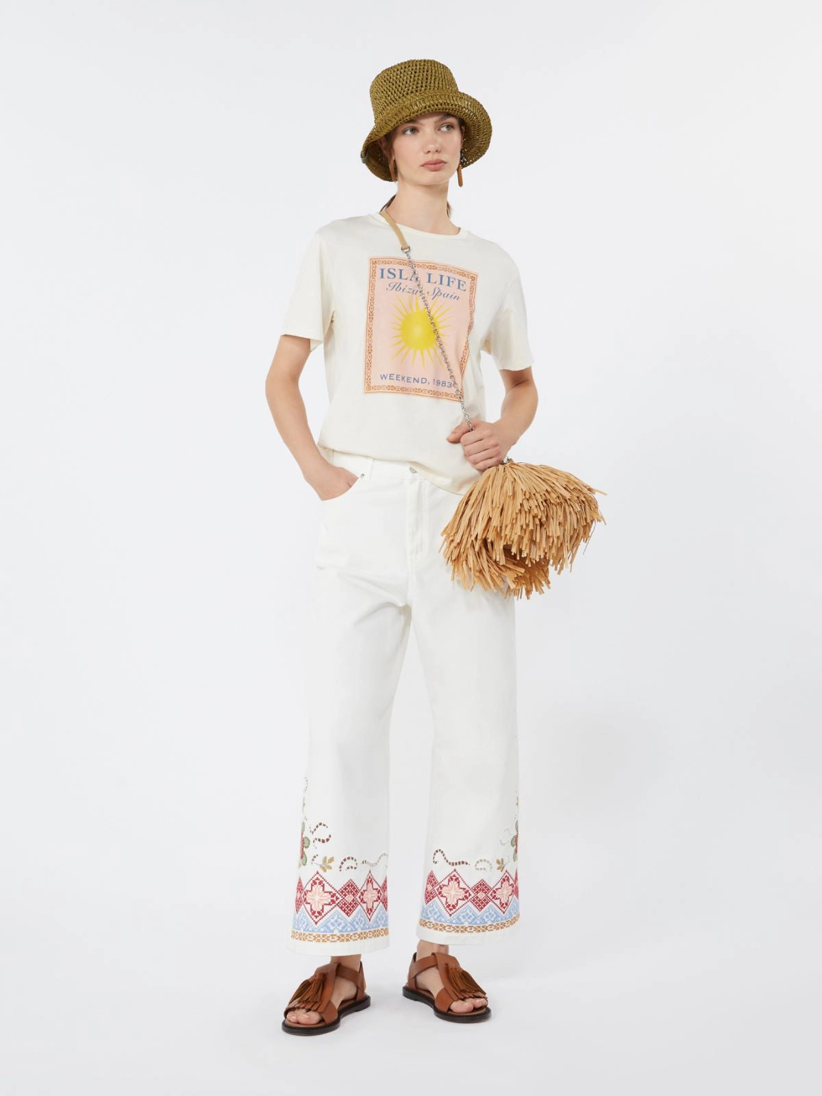 WEEKEND MAX MARA PANTALONE ADUNCO BIANCO