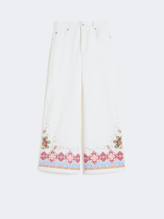 WEEKEND MAX MARA PANTALONE ADUNCO BIANCO