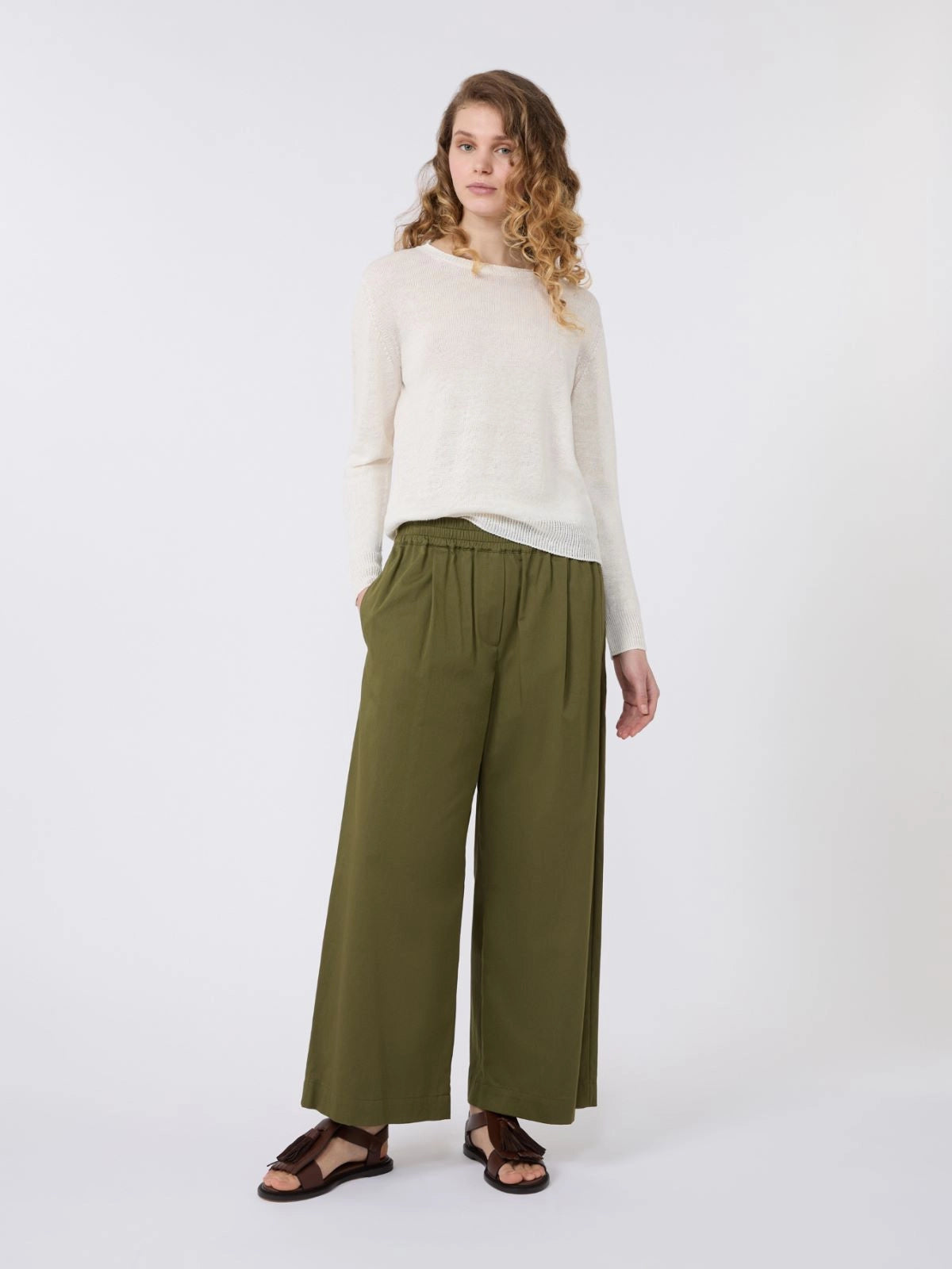 WEEKEND MAX MARA PANTALONE GOLFO KAKI