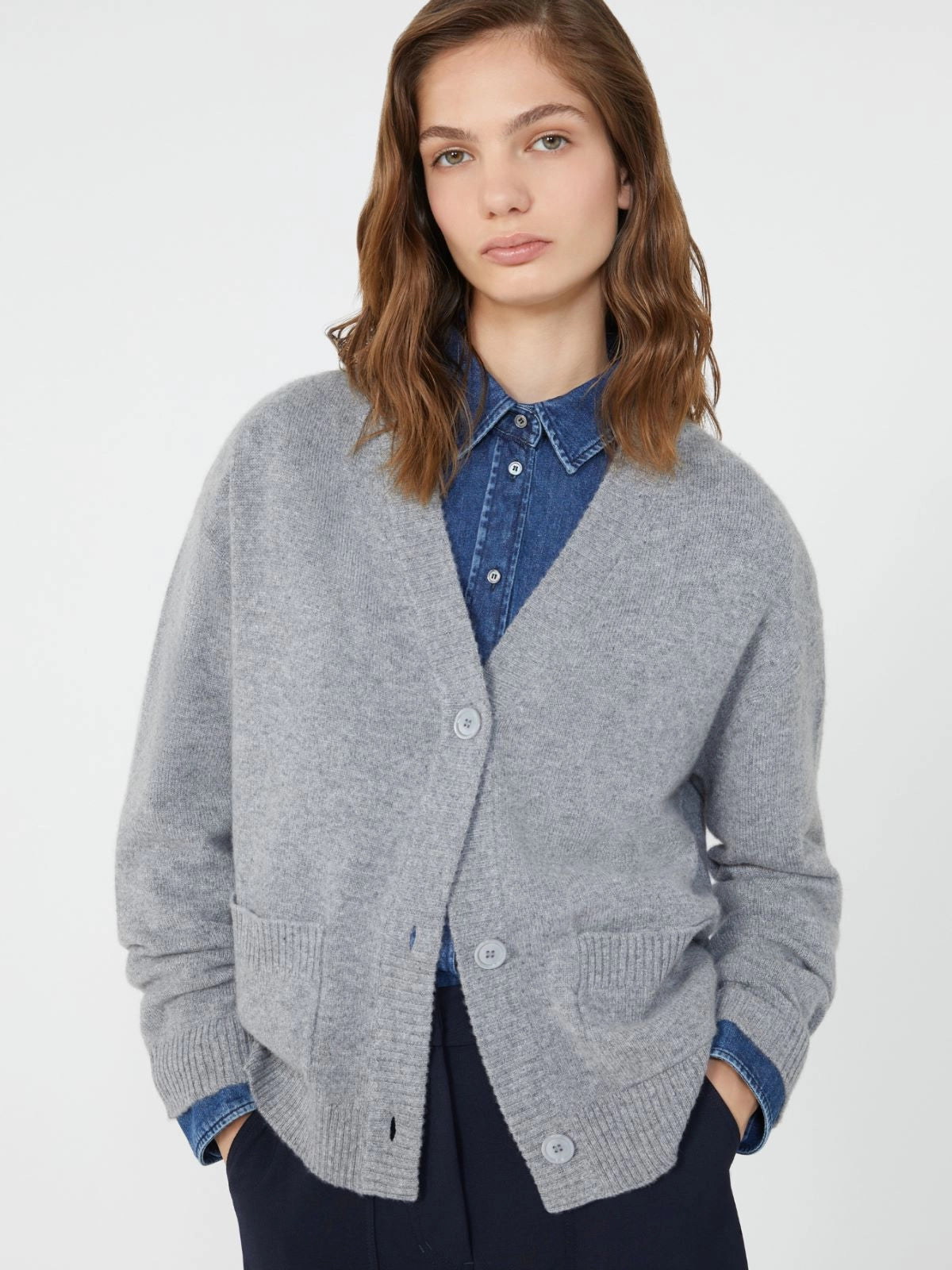 WEEKEEND MAX MARA CARDIGAN OMBRA GRIGIO