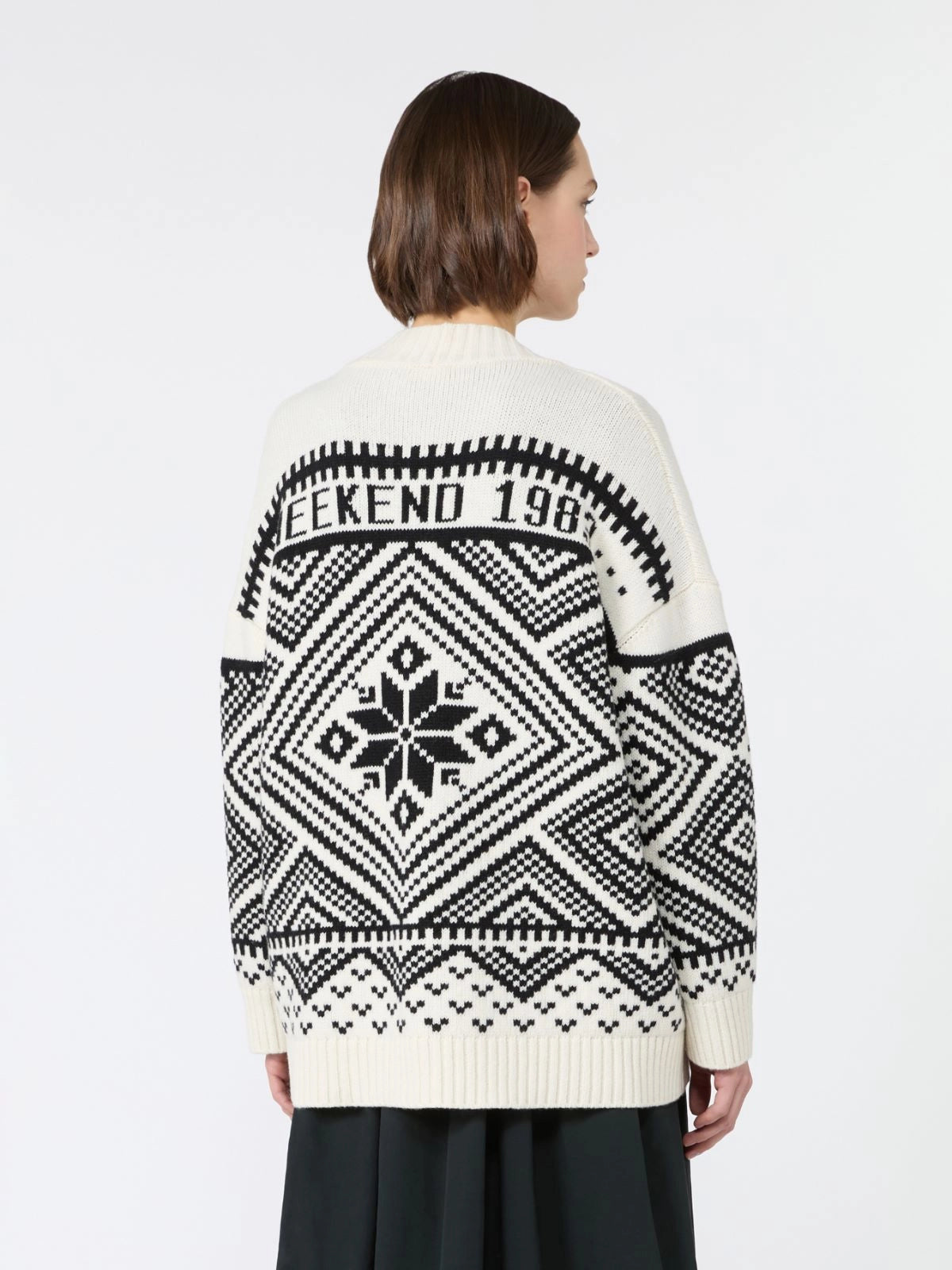 WEEKEND MAX MARA CARDIGAN BELGIO "GEOMETRICO"