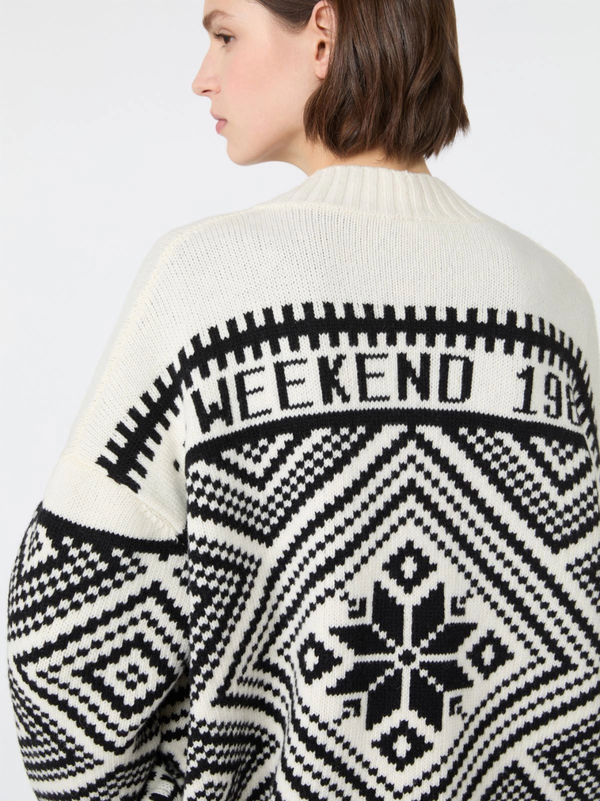 WEEKEND MAX MARA CARDIGAN BELGIO "GEOMETRICO"