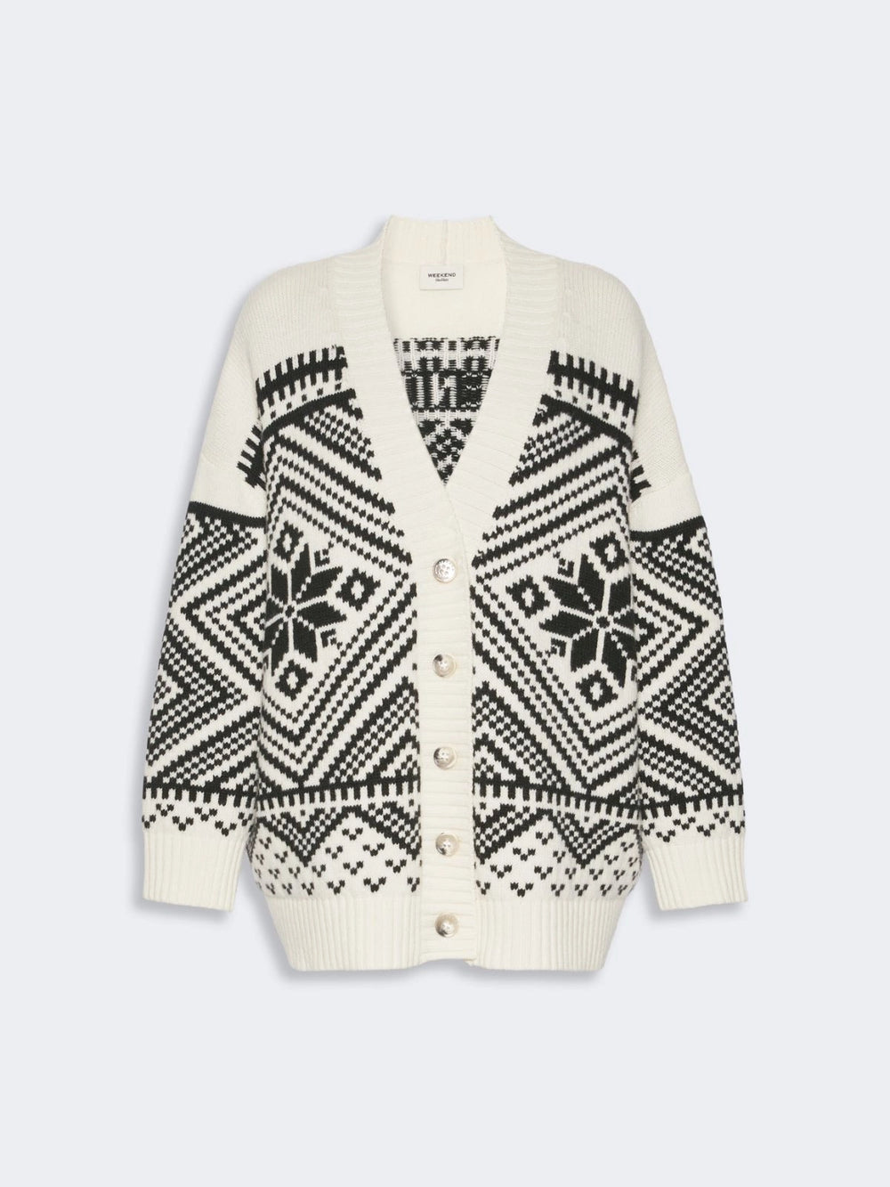 WEEKEND MAX MARA CARDIGAN BELGIO "GEOMETRICO"