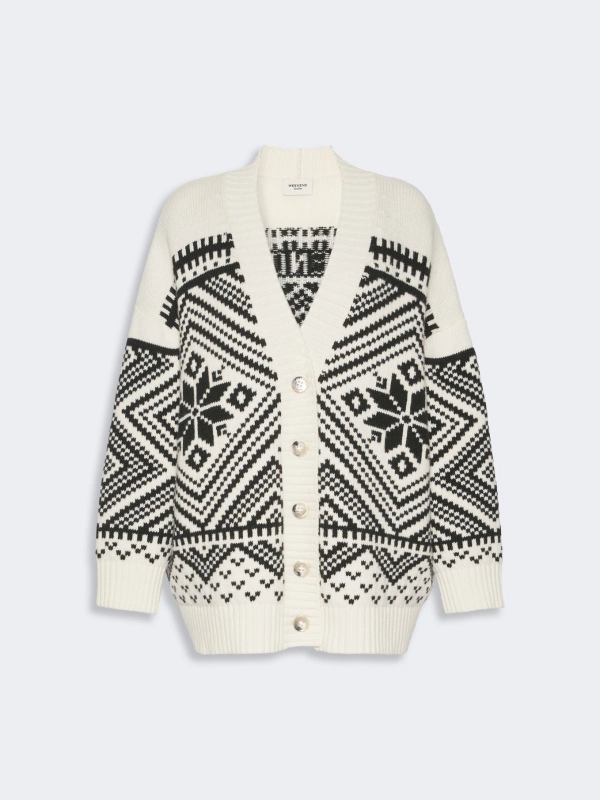 WEEKEND MAX MARA CARDIGAN BELGIO "GEOMETRICO"