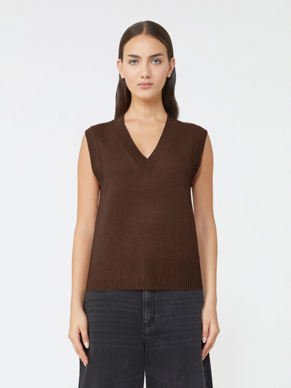 WEEKEND MAX MARA GILET CARLOS CIOCCOLATO