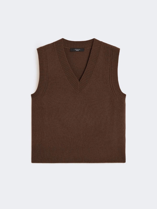 WEEKEND MAX MARA GILET CARLOS CIOCCOLATO