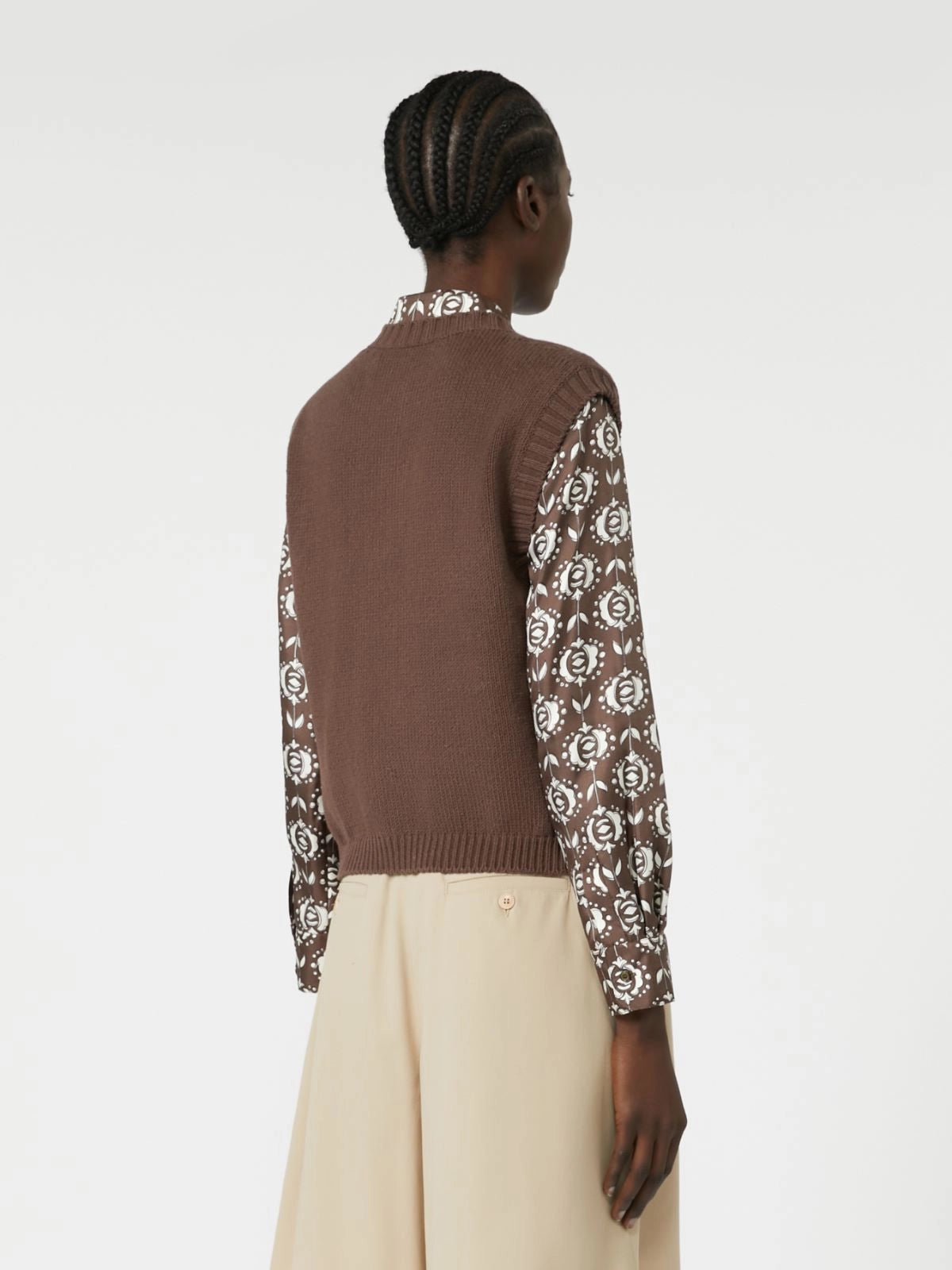 WEEKEND MAX MARA GILET CAPRARA CIOCCOLATO