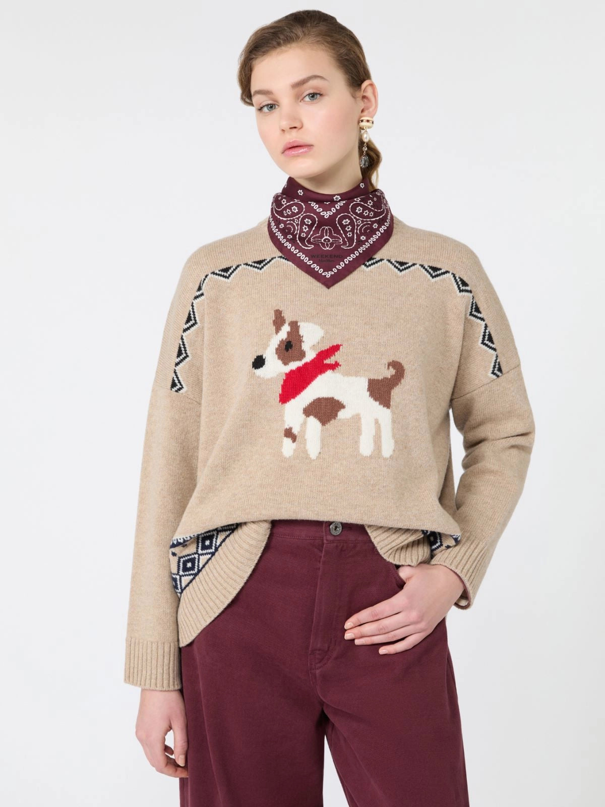 WEEKEND MAX MARA MAGLIONE PAVIDI "CANE"