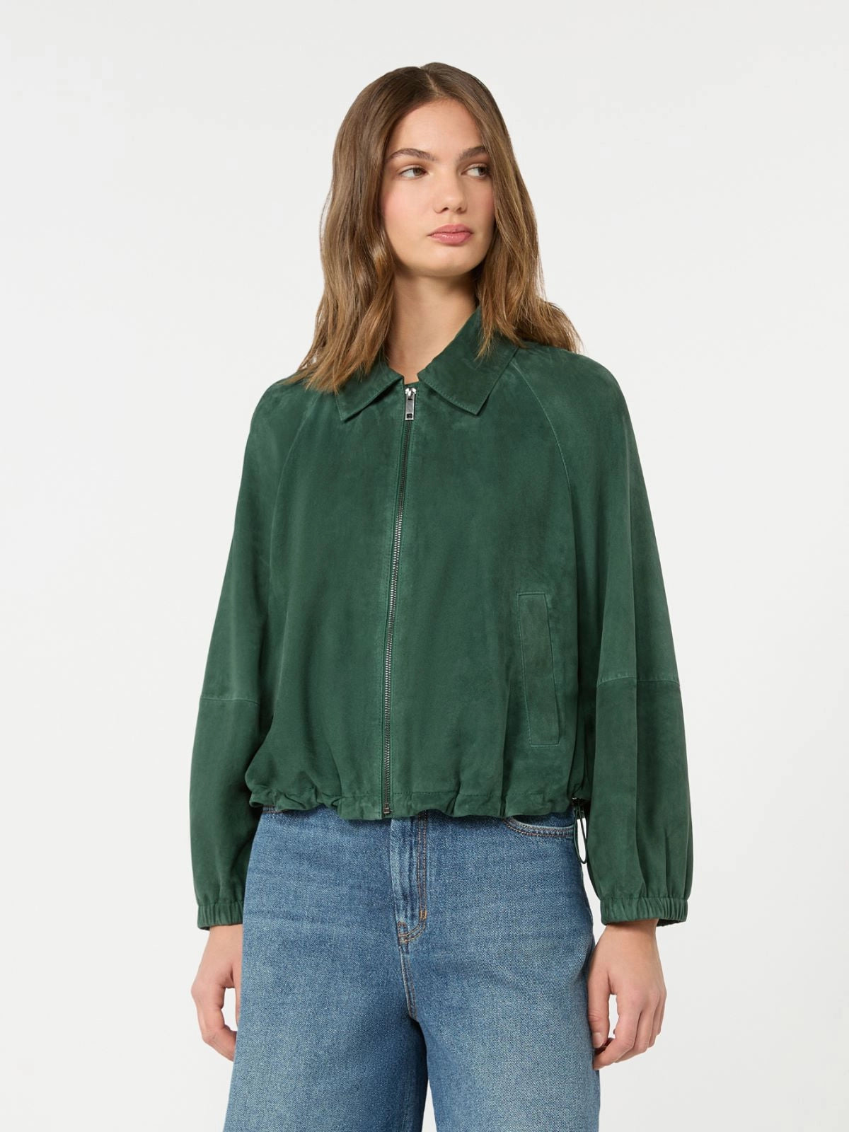 WEEKEND MAX MARA GIUBBINO ZUPPA  SUEDE VERDE