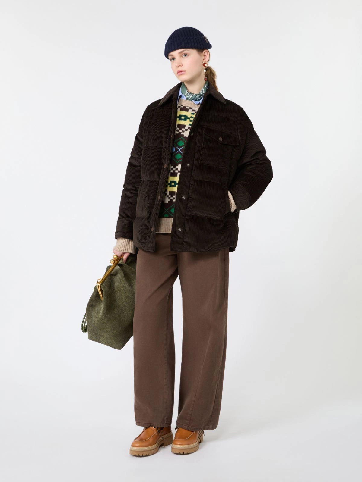 WEEKEND MAX MARA PIUMINO CORTO VELLUTO BROWN