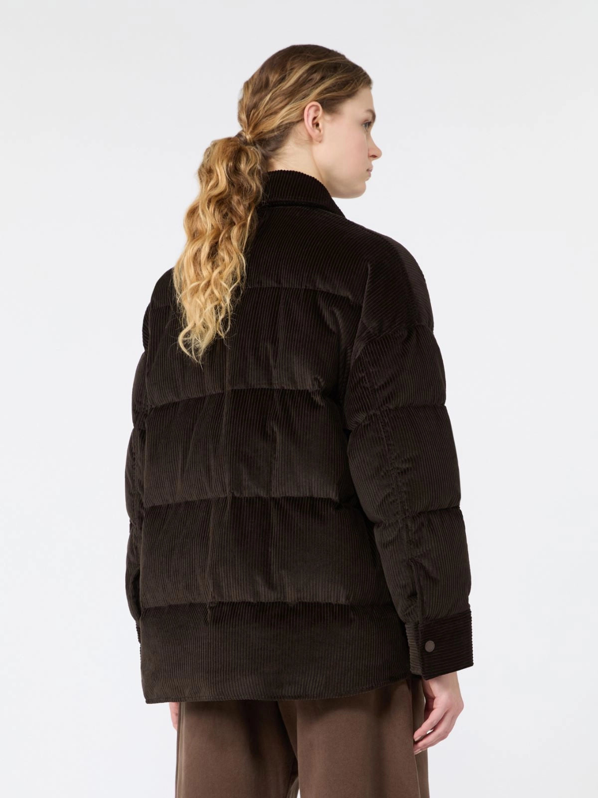 WEEKEND MAX MARA PIUMINO CORTO VELLUTO BROWN