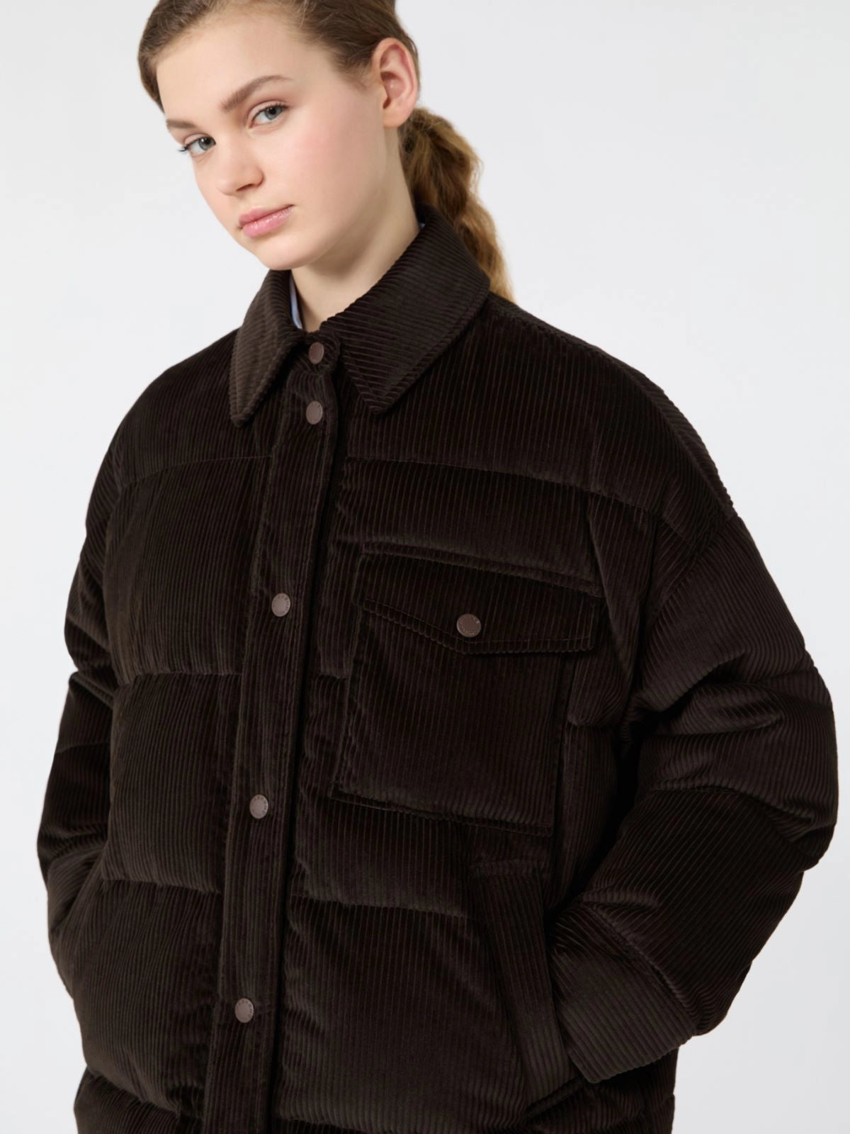 WEEKEND MAX MARA PIUMINO CORTO VELLUTO BROWN