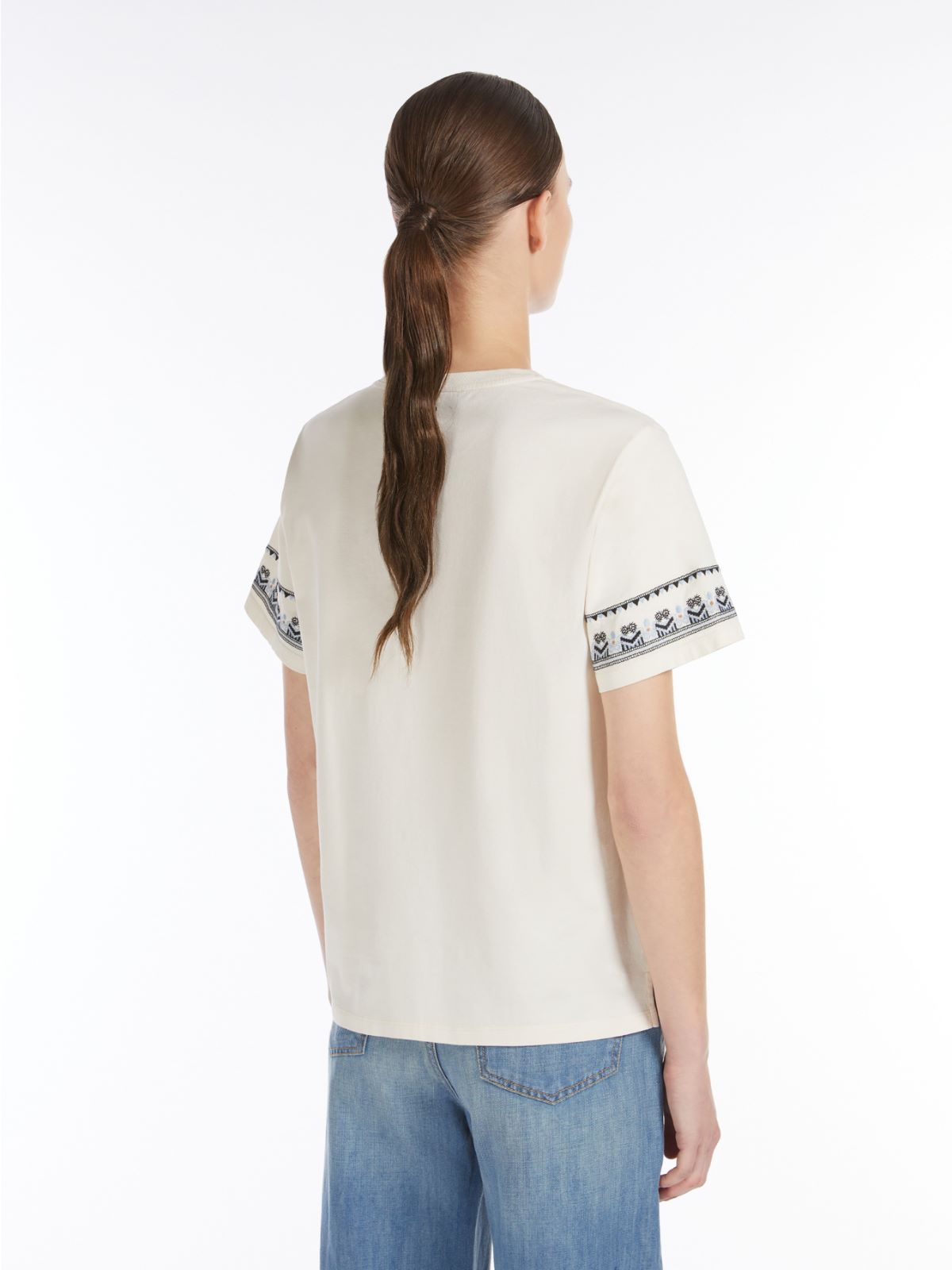 WEEKEND MAX MARA T-SHIRT OLGA RICAMO BLU