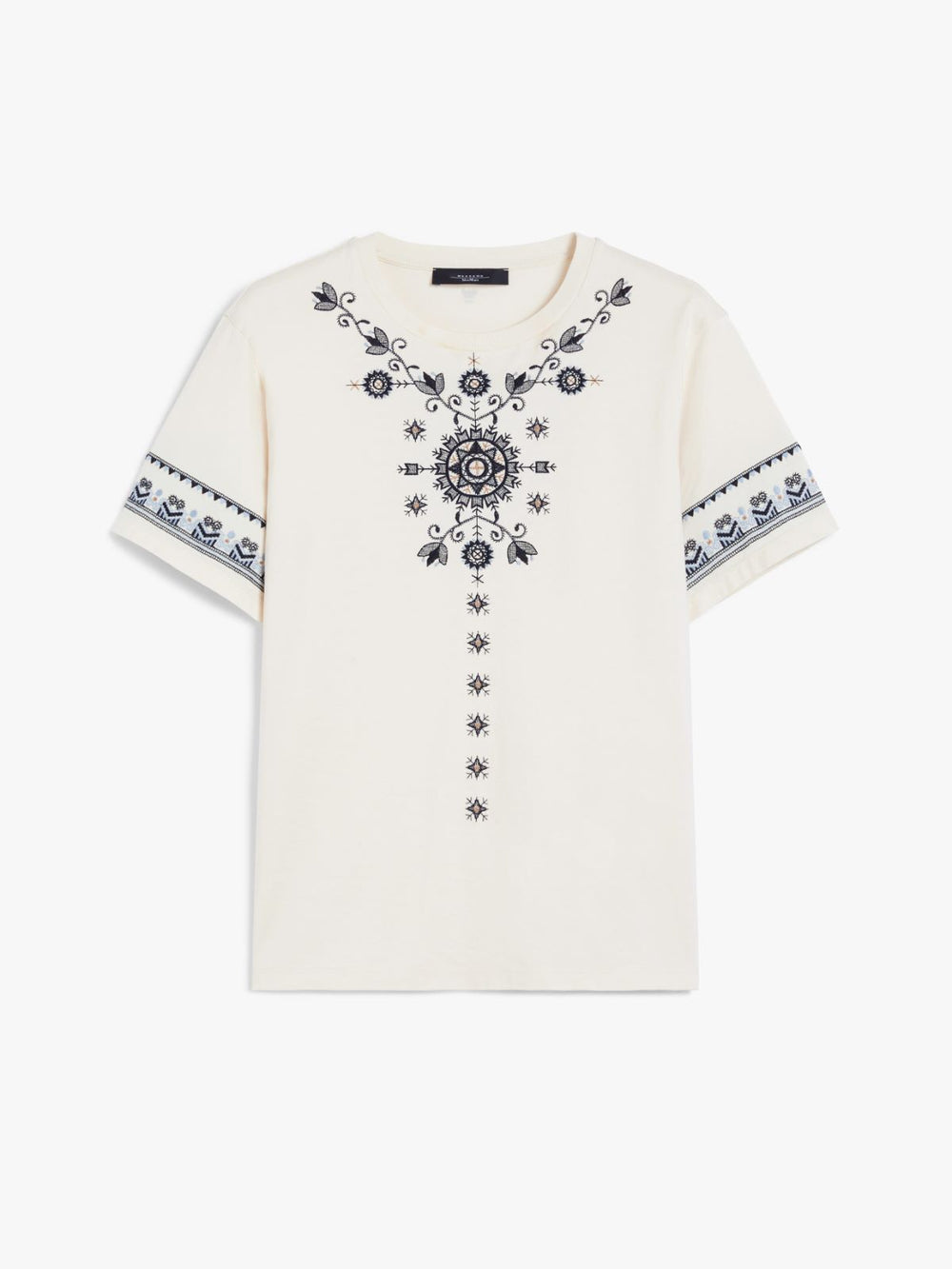 WEEKEND MAX MARA T-SHIRT OLGA RICAMO BLU