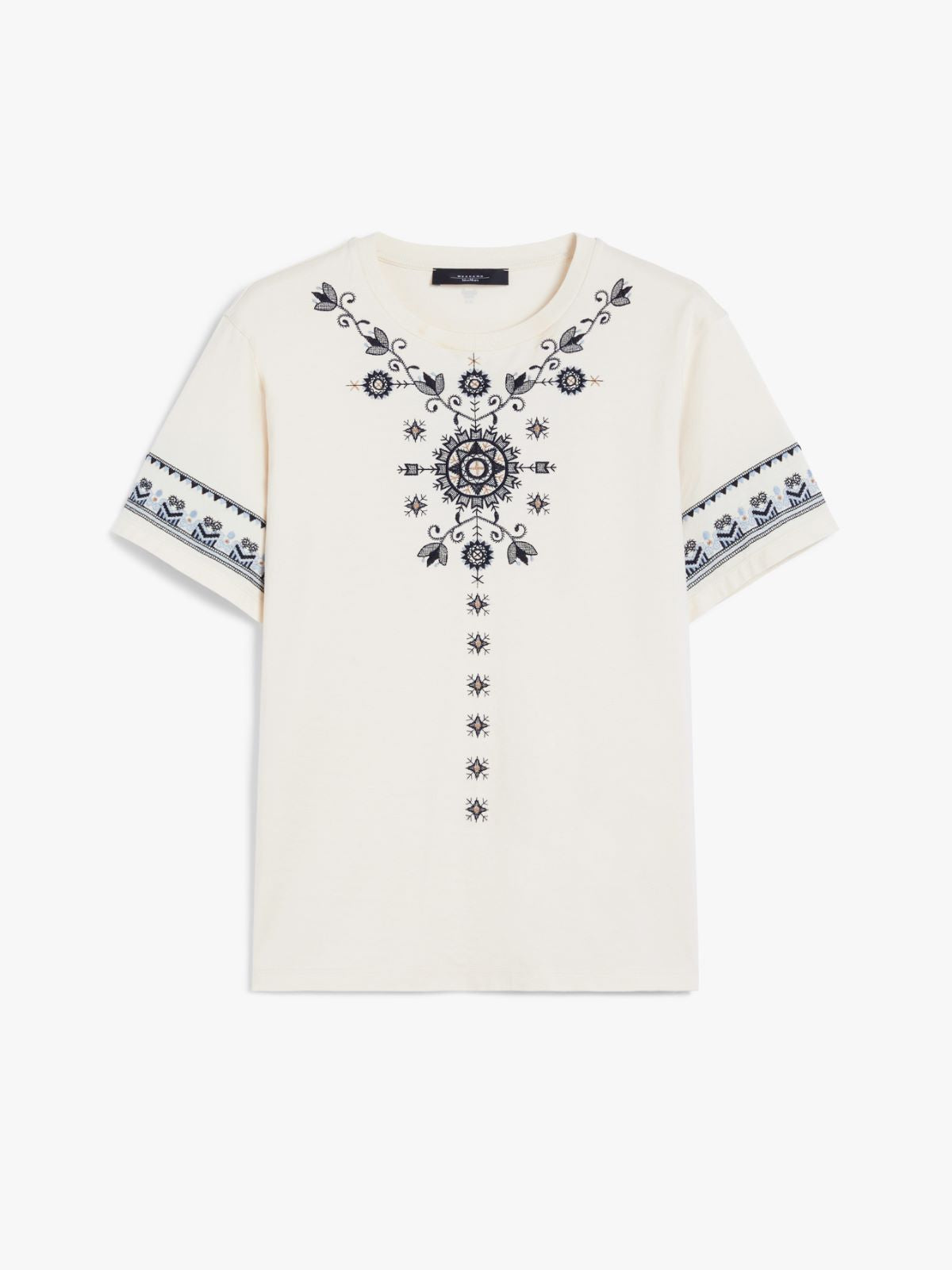 WEEKEND MAX MARA T-SHIRT OLGA RICAMO BLU