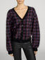 FRAME CARDIGAN CHESTNUT PLAID